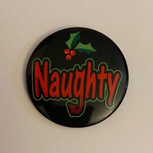 Festive Naughty Holiday Button